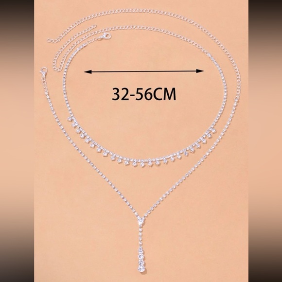 Dazzling Duets Rhinestone Necklace Set - Picture 2 of 2